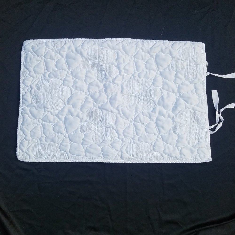 DKNY White Floral Quilted Standard Pillow Sham